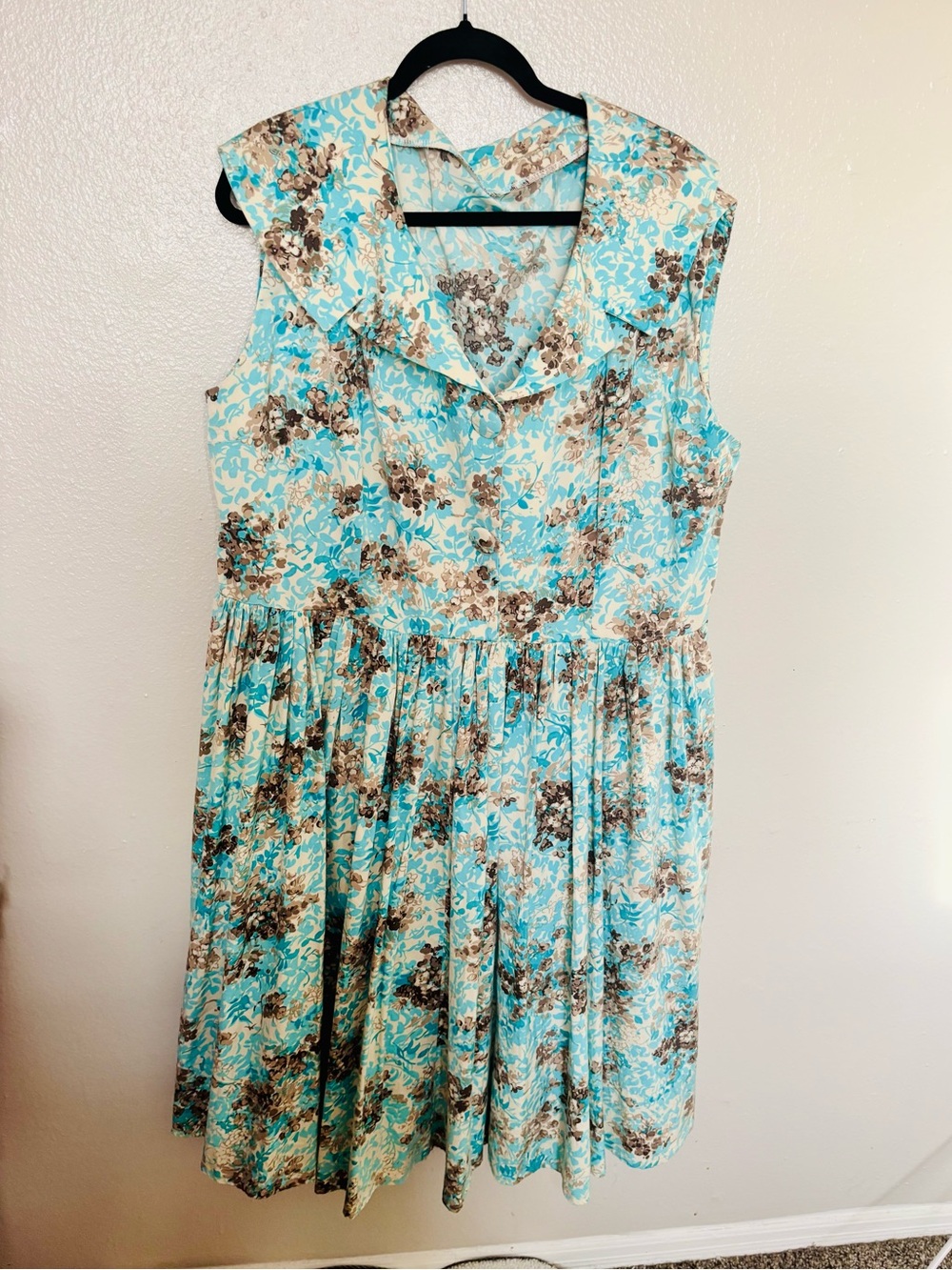 Retro, Silk Floral Dress, 3X